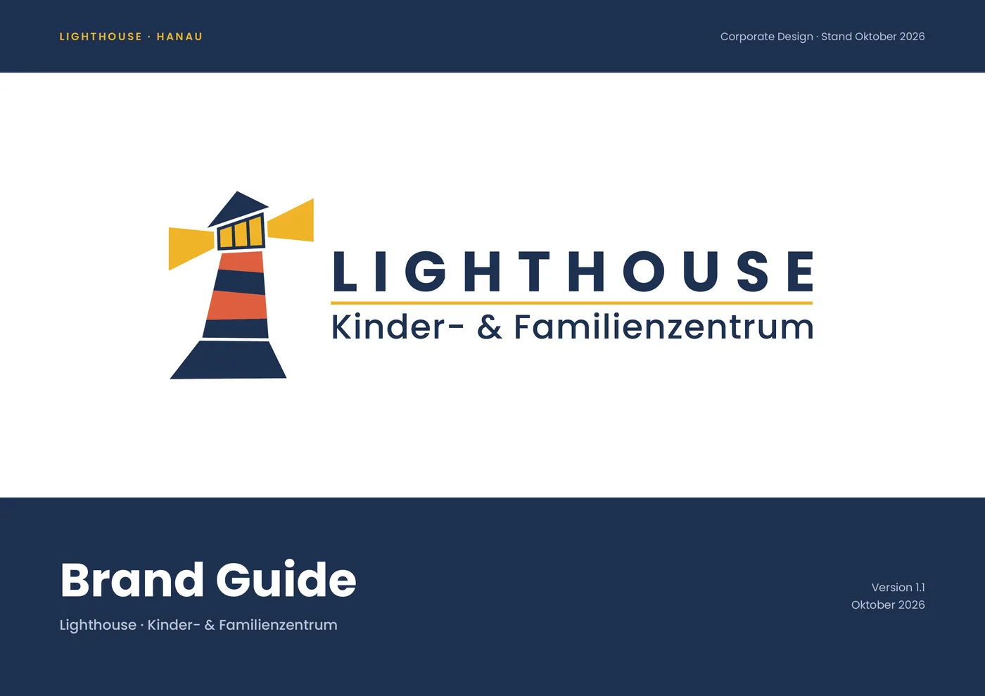 Titelseite des Lighthouse Brand Guide, Version 1.1