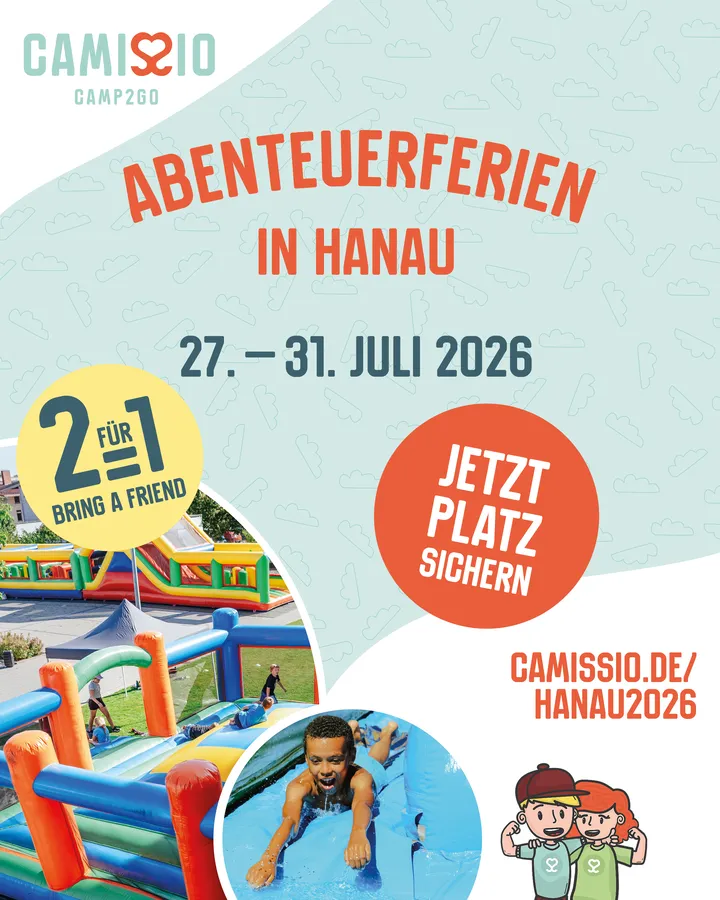 Plakat: Camissio Camp2Go Abenteuerferien in Hanau